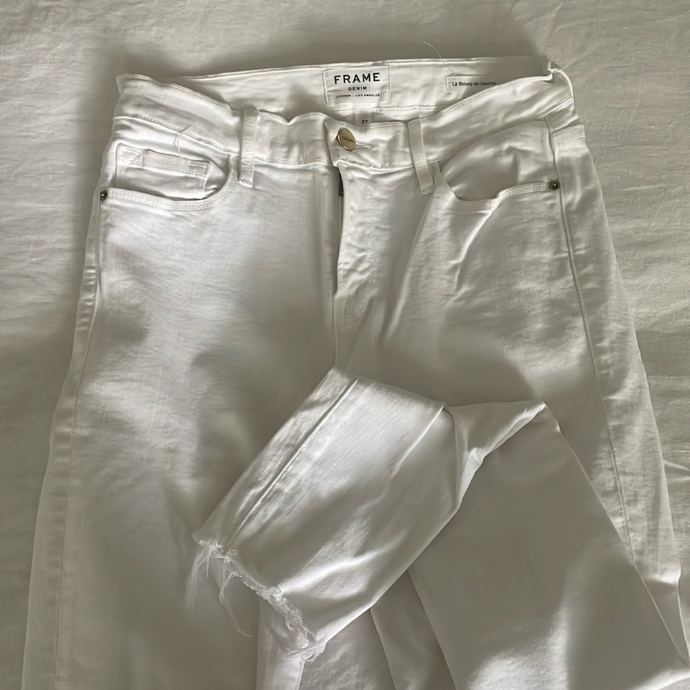 White Frame low rise le skinny jean
